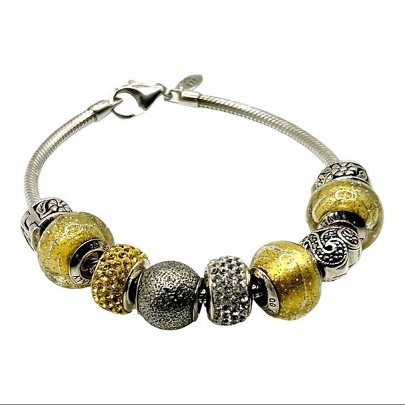 New Sterling Silver Reflection Bead Bracelet - Picture 1 of 5